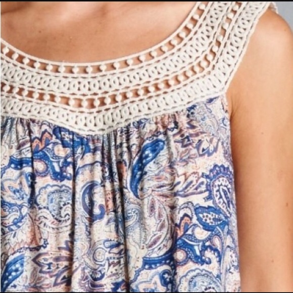 JODIFL Paisley Boho Fringe Summer Shift Dress NWT - Picture 2 of 3